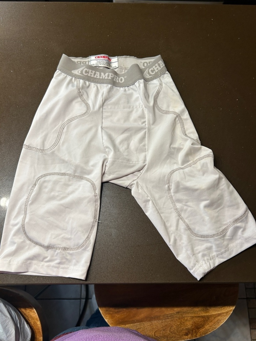 Champro boys White Padded Compression Shorts/cup